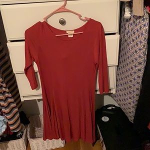 small size, burgundy dress and tight fitted